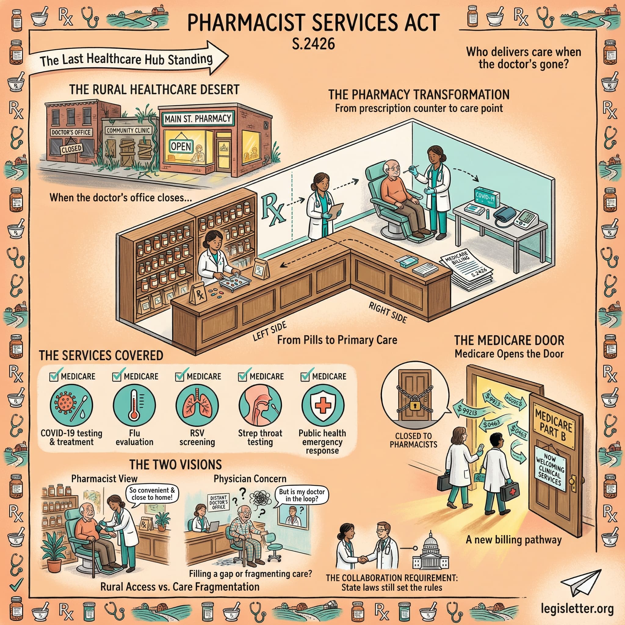 Infographic for Equitable Community Access to Pharmacist Services Act