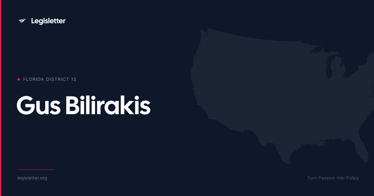 Florida District 12 — Rep. Gus Bilirakis Demographics & Map