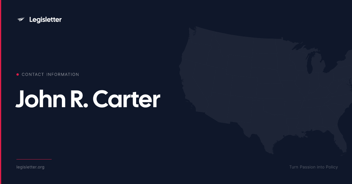 Contact Rep. John R. Carter — Phone, Office & Staff