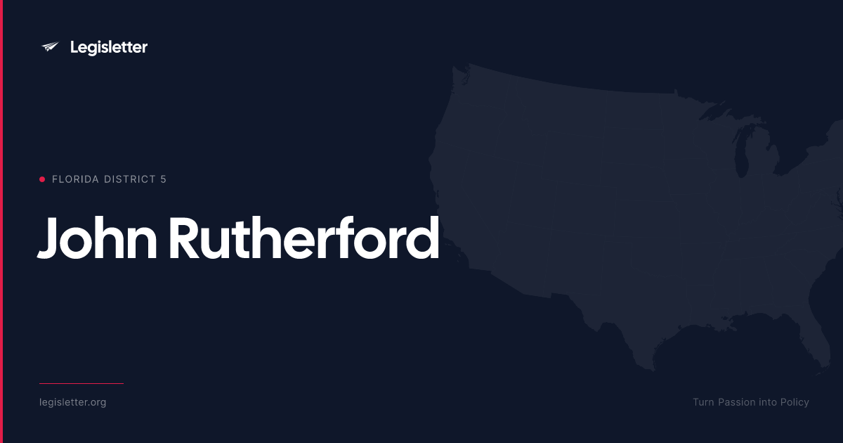 Florida District 5 — Rep. John Rutherford Demographics & Map