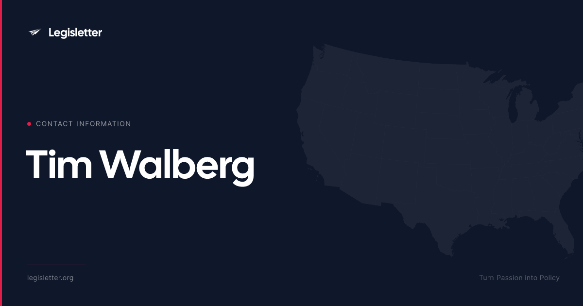 Contact Rep. Tim Walberg — Phone, Office & Staff