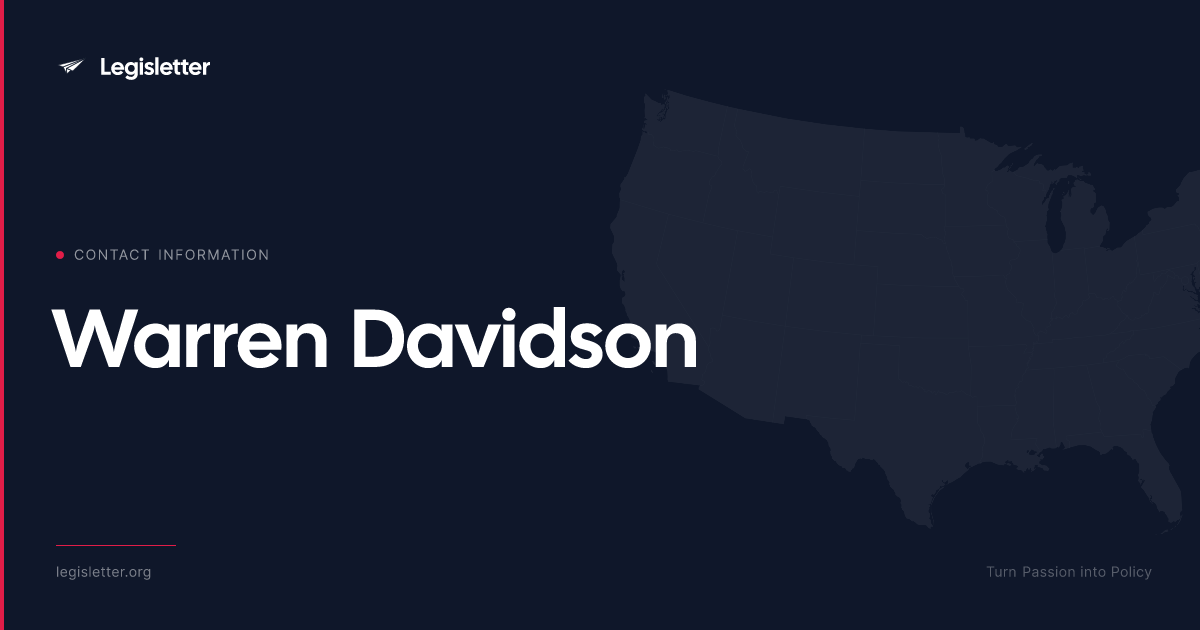 Contact Rep. Warren Davidson — Phone, Office & Staff
